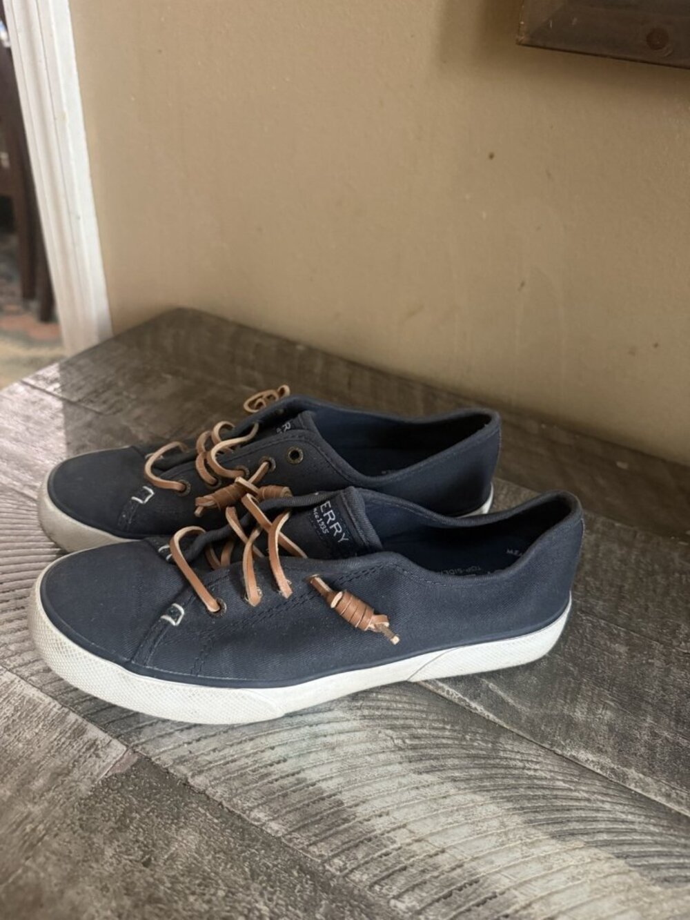Sperry Top Sider Shoes Womens 6m Pier View Sneakers Blue Lace Up Casual STS95129